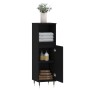 Armario de baño madera contrachapada negro 30x30x100 cm de vidaXL, Tocadores de baño - Ref: Foro24-831549, Precio: 55,68 €, D...