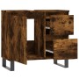 Armario de baño madera contrachapada roble ahumado 65x33x60 cm de vidaXL, Tocadores de baño - Ref: Foro24-831617, Precio: 68,...