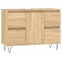 Sonoma oak engineered wood bathroom cabinet 80x33x60 cm by vidaXL, bathroom vanities - Ref: Foro24-831655, Price: 119,35 €, D...