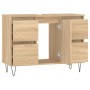 Mueble de baño madera de ingeniería roble Sonoma 80x33x60 cm de vidaXL, Tocadores de baño - Ref: Foro24-831655, Precio: 119,3...