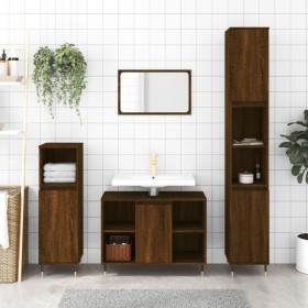 Oak brown plywood bathroom cabinet 30x30x100 cm by vidaXL, bathroom vanities - Ref: Foro24-831555, Price: 54,99 €, Discount: %