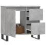 Armario de baño madera contrachapada gris hormigón 65x33x60 cm de vidaXL, Tocadores de baño - Ref: Foro24-831616, Precio: 72,...