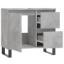 Armario de baño madera contrachapada gris hormigón 65x33x60 cm de vidaXL, Tocadores de baño - Ref: Foro24-831616, Precio: 72,...