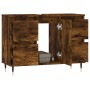 Mueble de baño madera de ingeniería roble ahumado 80x33x60 cm de vidaXL, Tocadores de baño - Ref: Foro24-831649, Precio: 69,5...