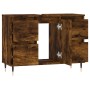 Mueble de baño madera de ingeniería roble ahumado 80x33x60 cm de vidaXL, Tocadores de baño - Ref: Foro24-831649, Precio: 69,5...