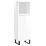 Glossy white plywood bathroom cabinet 30x30x100 cm by vidaXL, bathroom vanities - Ref: Foro24-831566, Price: 58,70 €, Discoun...