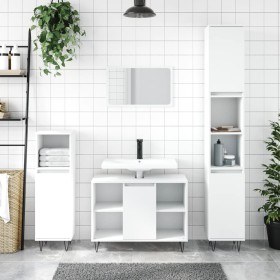 White engineered wood bathroom cabinet 80x33x60 cm by vidaXL, bathroom vanities - Ref: Foro24-831628, Price: 55,99 €, Discoun...