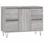 Sonoma gray engineered wood bathroom cabinet 80x33x60 cm by vidaXL, bathroom vanities - Ref: Foro24-831658, Price: 83,78 €, D...