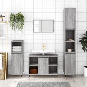 Mueble de baño madera de ingeniería gris Sonoma 80x33x60 cm de vidaXL, Tocadores de baño - Ref: Foro24-831626, Precio: 64,99 ...