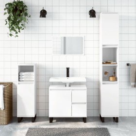 Glossy white plywood bathroom cabinet 65x33x60 cm by vidaXL, bathroom vanities - Ref: Foro24-831614, Price: 78,69 €, Discount: %