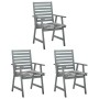 Garden dining chairs 3 units solid acacia wood and cushions by vidaXL, Garden chairs - Ref: Foro24-3064442, Price: 251,06 €, ...