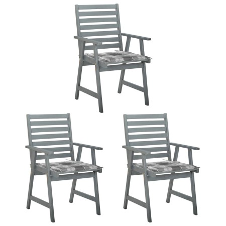 Garden dining chairs 3 units solid acacia wood and cushions by vidaXL, Garden chairs - Ref: Foro24-3064442, Price: 251,06 €, ...