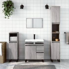 Sonoma gray plywood bathroom cabinet 65x33x60 cm by vidaXL, bathroom vanities - Ref: Foro24-831618, Price: 70,93 €, Discount: %