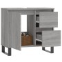 Armario de baño madera contrachapada gris Sonoma 65x33x60 cm de vidaXL, Tocadores de baño - Ref: Foro24-831618, Precio: 70,93...