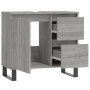 Armario de baño madera contrachapada gris Sonoma 65x33x60 cm de vidaXL, Tocadores de baño - Ref: Foro24-831618, Precio: 70,93...