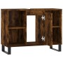 Mueble de baño madera de ingeniería roble ahumado 80x33x60 cm de vidaXL, Tocadores de baño - Ref: Foro24-831641, Precio: 74,7...