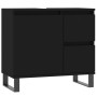 Armario de baño madera contrachapada negro 65x33x60 cm de vidaXL, Tocadores de baño - Ref: Foro24-831613, Precio: 64,30 €, De...