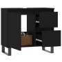 Armario de baño madera contrachapada negro 65x33x60 cm de vidaXL, Tocadores de baño - Ref: Foro24-831613, Precio: 64,30 €, De...