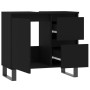 Armario de baño madera contrachapada negro 65x33x60 cm de vidaXL, Tocadores de baño - Ref: Foro24-831613, Precio: 64,30 €, De...