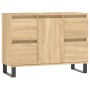 Sonoma oak engineered wood bathroom cabinet 80x33x60 cm by vidaXL, bathroom vanities - Ref: Foro24-831663, Price: 118,98 €, D...