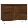 Engineered wood bathroom furniture in brown oak, 80x33x60 cm. by vidaXL, bathroom vanities - Ref: Foro24-831659, Price: 72,30...