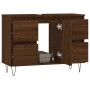 Engineered wood bathroom furniture in brown oak, 80x33x60 cm. by vidaXL, bathroom vanities - Ref: Foro24-831659, Price: 72,30...