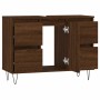 Engineered wood bathroom furniture in brown oak, 80x33x60 cm. by vidaXL, bathroom vanities - Ref: Foro24-831659, Price: 72,30...