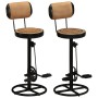 Kitchen stools 2 pcs goatskin printed canvas brown black by vidaXL, Kitchen stools - Ref: Foro24-338217, Price: 260,84 €, Dis...