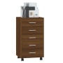 Oak brown plywood chest of drawers with wheels by vidaXL, Lockers and storage cabinets - Ref: Foro24-342676, Price: 88,52 €, ...