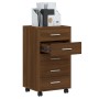 Oak brown plywood chest of drawers with wheels by vidaXL, Lockers and storage cabinets - Ref: Foro24-342676, Price: 88,52 €, ...