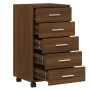 Oak brown plywood chest of drawers with wheels by vidaXL, Lockers and storage cabinets - Ref: Foro24-342676, Price: 88,52 €, ...