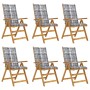 Folding garden chairs 6 pcs solid acacia wood and cushions by vidaXL, Garden chairs - Ref: Foro24-3064148, Price: 474,96 €, D...