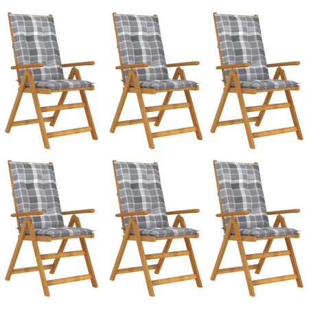 Folding garden chairs 6 pcs solid acacia wood and cushions by vidaXL, Garden chairs - Ref: Foro24-3064148, Price: 474,96 €, D...