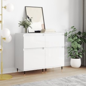 Sideboards 2 Stk. Ingenieurholz weiß glänzend 40x35x70 cm von vidaXL, Sideboards - Ref: Foro24-831137, Preis: 68,99 €, Rabatt: %