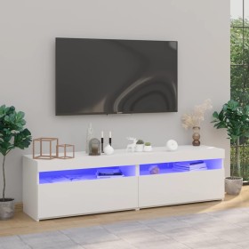 Muebles de TV con luces LED 2 unidades blanco 75x35x40 cm de vidaXL, Muebles TV - Ref: Foro24-804392, Precio: 103,58 €, Descu...