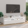 TV-Schränke mit LED-Leuchten, 2 Einheiten, weiß, 75 x 35 x 40 cm von vidaXL, TV-Möbel - Ref: Foro24-804392, Preis: 103,58 €, ...