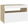 TV cabinet with LED lights white and Sonoma oak 60x35x40 cm by vidaXL, TV Furniture - Ref: Foro24-804419, Price: 69,07 €, Dis...