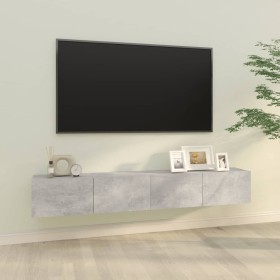 Wall-mounted TV unit, 2 pieces, gray plywood, 100x30x30cm by vidaXL, TV Furniture - Ref: Foro24-804548, Price: 103,67 €, Disc...