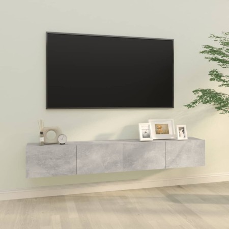 Wall-mounted TV unit, 2 pieces, gray plywood, 100x30x30cm by vidaXL, TV Furniture - Ref: Foro24-804548, Price: 103,37 €, Disc...