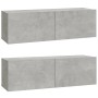 Wall-mounted TV unit, 2 pieces, gray plywood, 100x30x30cm by vidaXL, TV Furniture - Ref: Foro24-804548, Price: 103,67 €, Disc...