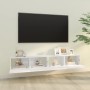 TV wall cabinet 2 pcs glossy white wood 100x30x30 cm by vidaXL, TV Furniture - Ref: Foro24-804550, Price: 117,67 €, Discount: %