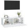 TV wall cabinet 2 pcs glossy white wood 100x30x30 cm by vidaXL, TV Furniture - Ref: Foro24-804550, Price: 117,67 €, Discount: %