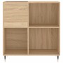 Mueble discos madera contrachapada roble Sonoma 84,5x38x89 cm de vidaXL, Almacenamiento para CD y DVD - Ref: Foro24-831767, P...