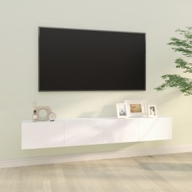 Muebles TV de pared 2 uds madera ingeniería blanco 100x30x30 cm de vidaXL, Muebles TV - Ref: Foro24-804544, Precio: 99,35 €, ...