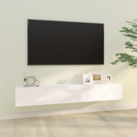 TV wall furniture 2 units white engineered wood 100x30x30 cm by vidaXL, TV Furniture - Ref: Foro24-804544, Price: 93,88 €, Di...