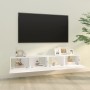 Muebles TV de pared 2 uds madera ingeniería blanco 100x30x30 cm de vidaXL, Muebles TV - Ref: Foro24-804544, Precio: 93,88 €, ...