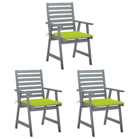 Garden dining chairs 3 units solid acacia wood and cushions by vidaXL, Garden chairs - Ref: Foro24-3064439, Price: 274,28 €, ...