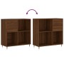 Mueble discos madera contrachapada roble marrón 84,5x38x89 cm de vidaXL, Almacenamiento para CD y DVD - Ref: Foro24-831771, P...