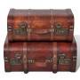 Brown vintage wooden chest trunk 2 units by vidaXL, Storage trunks - Ref: Foro24-240575, Price: 82,45 €, Discount: %