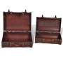 Brown vintage wooden chest trunk 2 units by vidaXL, Storage trunks - Ref: Foro24-240575, Price: 82,45 €, Discount: %